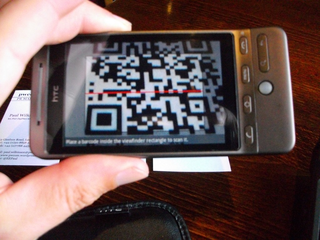 Scanning QR codes on business cards